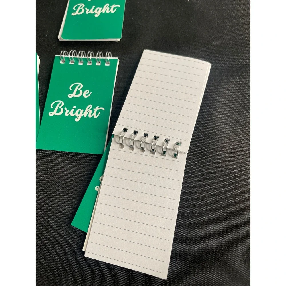 Set of 6 Mini Spiral Notebooks Green Be Bright Joy Lined Pocket Memo Pads
